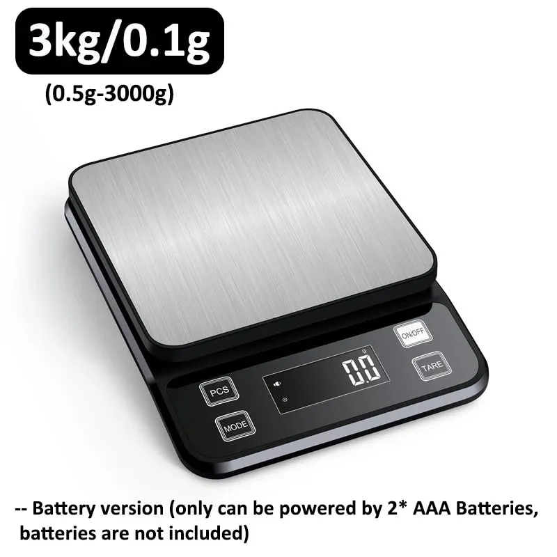 3/5/10kg 0,1g Balança de cozinha eletrônica digital LCD Display totalmente à prova d'água de aço inoxidável ferramenta de medição e pesagem
