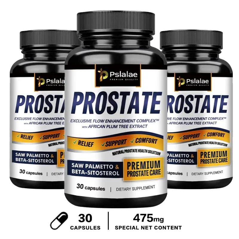 Prostate 3-Pack Saw Palmetto and Beta Sitosterol Supplements Healthy Support Size Supports Urinary Relief and Bladder Control