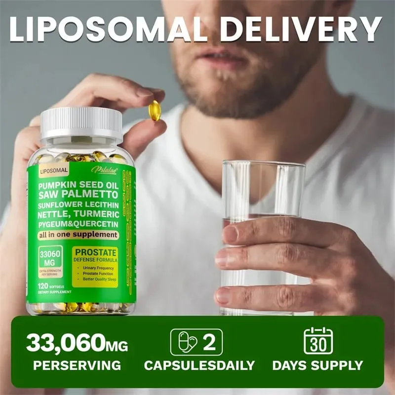 Prostate Support for Adult Men - Reduce Toilet Trips Improve Sleep Bladder Control Relieve Hair Loss Promote Hair Growth
