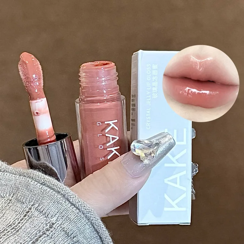 Batom líquido espelhado, hidratante, gelatina marrom, luz labial, brilho labial sexy, longa duração, nude, maquiagem, cosméticos