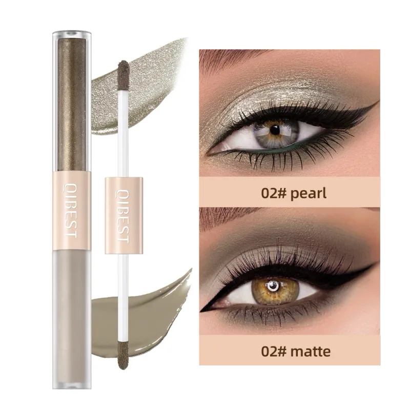 Dupla extremidade glitter fosco sombra de olho vara lápis sombra maquiagem à prova dwaterproof água bicolor shimmer cosméticos beleza maquiagem ferramenta