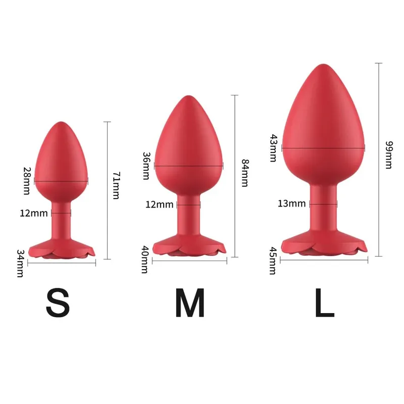 Silicone rosa anal plug 3 tamanho vermelho butt plug iniciante para especialista ponto g massagem bem-estar sexual prazer adulto brinquedo sexual