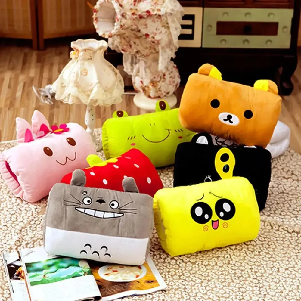 Almofada criativa de pelúcia para aquecimento das mãos, presente de pelúcia, urso rosa, travesseiro de pelúcia para crianças, luvas de aquecimento para adultos, desenho animado, travesseiro de cochilo