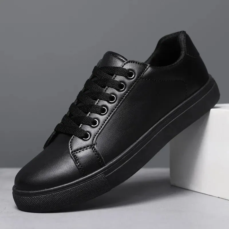 Branco preto masculino sapatos confortáveis ​​casuais sapatos de skate masculino sólido lazer tênis leve sapatos de caminhada