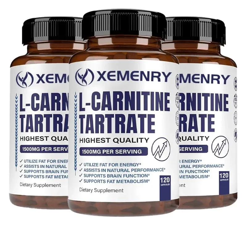 Cápsulas de L-Carnitina - Suporta Concentração de Memória Metabolismo de Gordura Metabolismo Energético Saúde do Cérebro para Homens e Mulheres