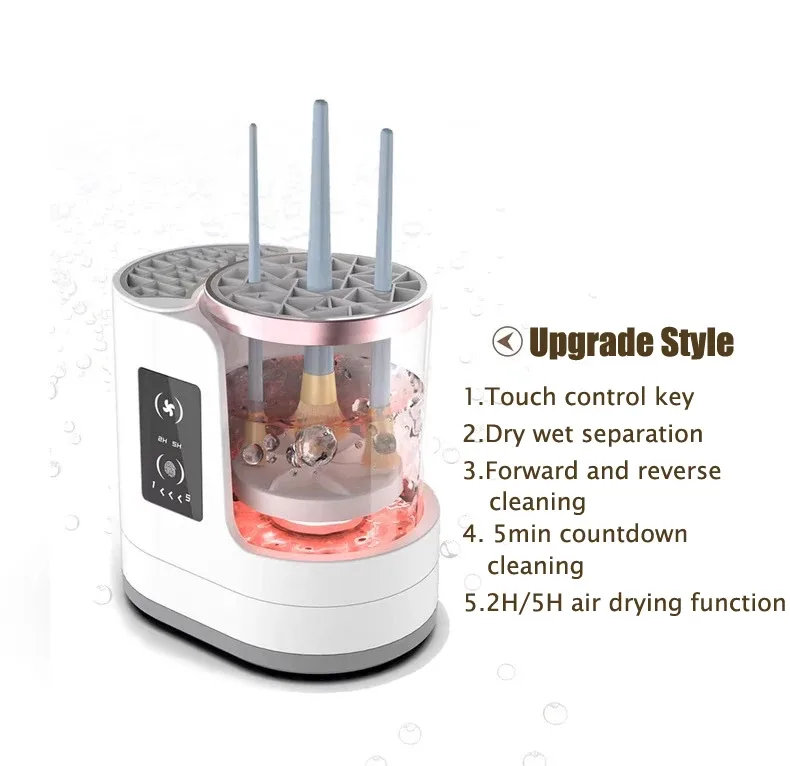 High-end 3 em 1 USB Máquina de limpeza de escova de maquiagem elétrica Limpeza automática Ferramenta de secagem rápida Lavadora de escova de cosméticos