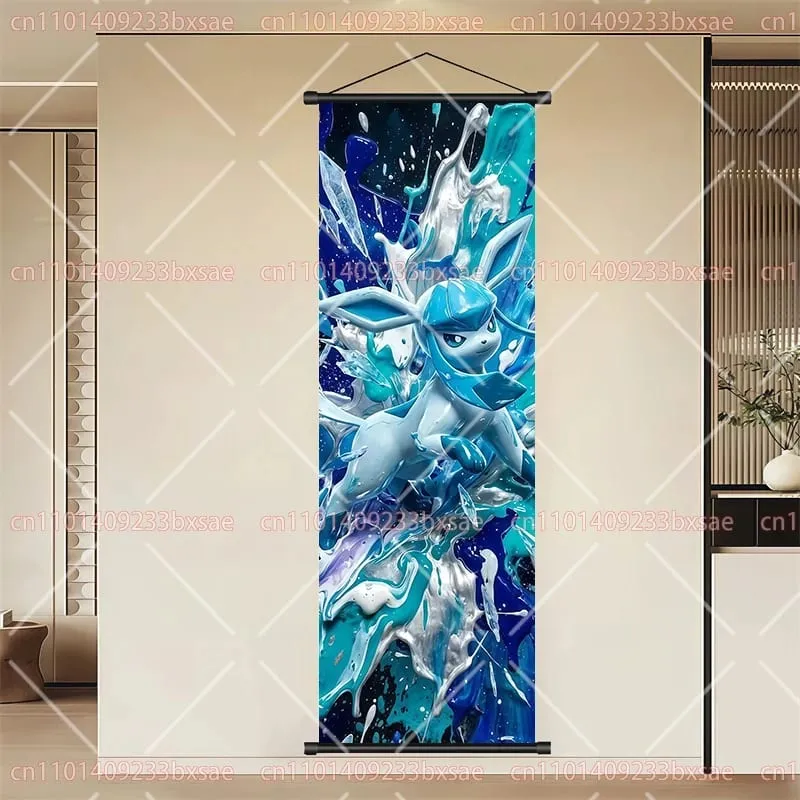 Pokémon anime hd rolagem pintura eevee pikachu suicune charizard mewtwo fundo arte da parede decoração cartaz presente das crianças