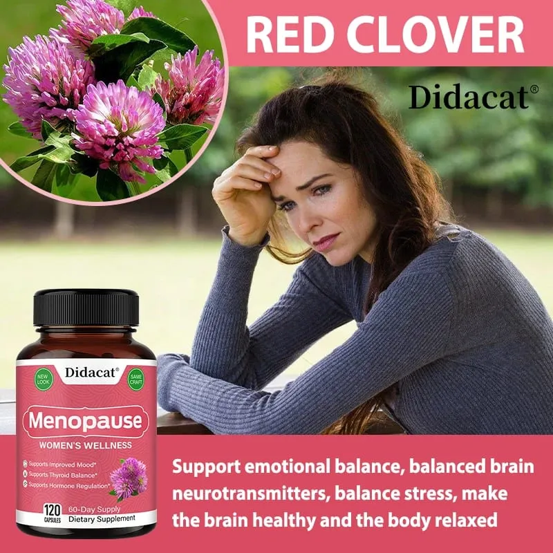 Cápsulas de alívio da menopausa apoiam o controle de peso, melhoram o metabolismo, suplementos de humor, antiestresse, fadiga e ansiedade