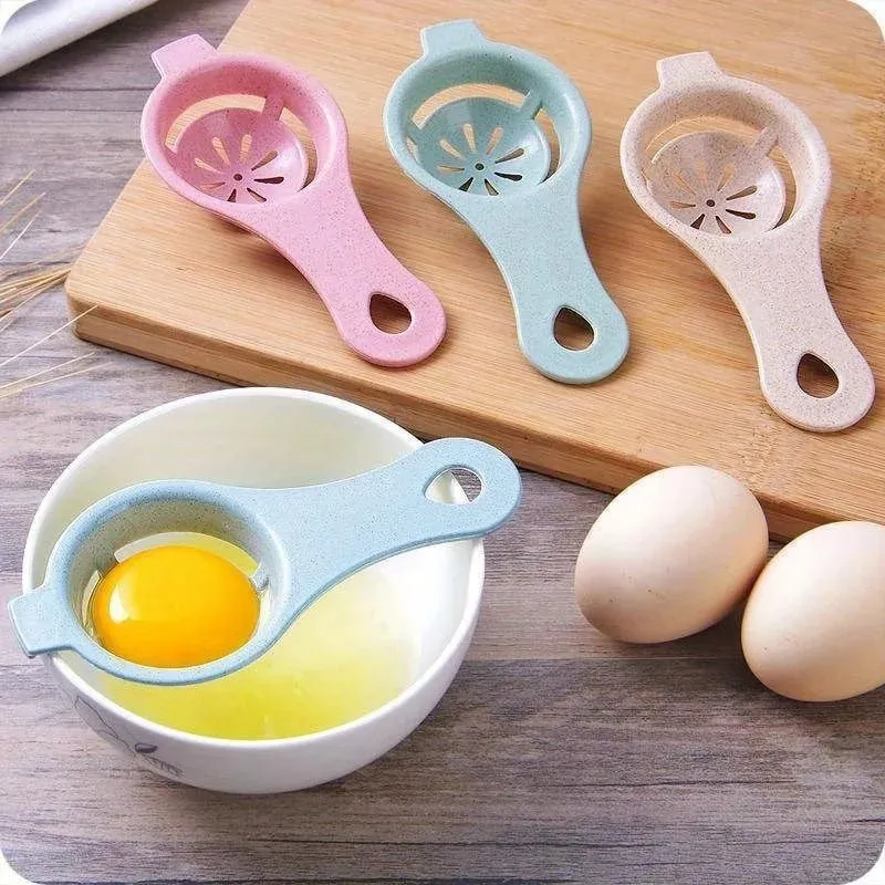 1pc separador de ovo de palha de trigo sustentável-fácil gema & filtro branco para assar gadget de cozinha