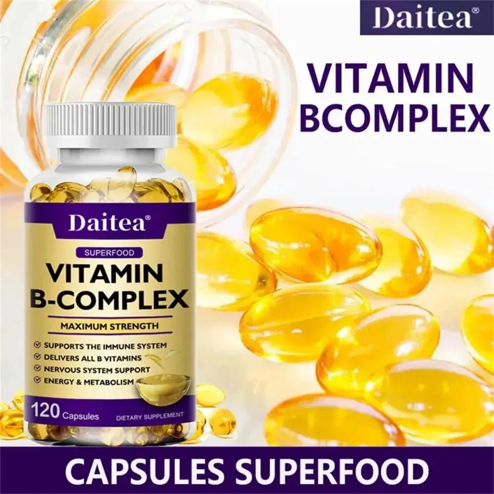 Complexo de vitamina B - suplemento de suporte imunológico promove a saúde do cérebro e do sistema nervoso, aumenta a energia e melhora o estado de alerta