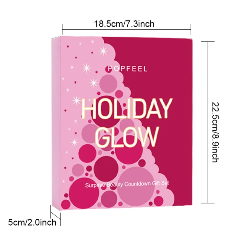 Natal contagem regressiva conjunto de maquiagem batom sombra de olho cosméticos 24 pçs feriado beleza advento calendário caixa de presente para mulheres meninas