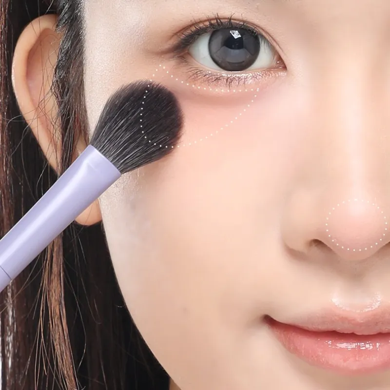 1pc super macio roxo blush escova fundação contorno sombra de olho escova destaque sobrancelha sombra escova pincéis de maquiagem