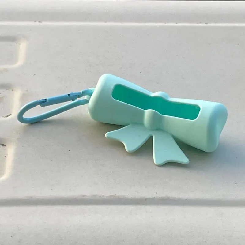 Novo arco doce forma de amendoim silicone batom capa chaveiros cor sólida saco de armazenamento batom leve titular bálsamo labial