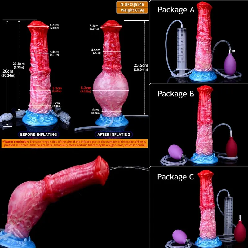 Plugue anal inflável para cavalo, plugue anal de silicone para ejaculação, pênis com nó, ponto g, treinador anal, brinquedo sexual gay, homens e mulheres