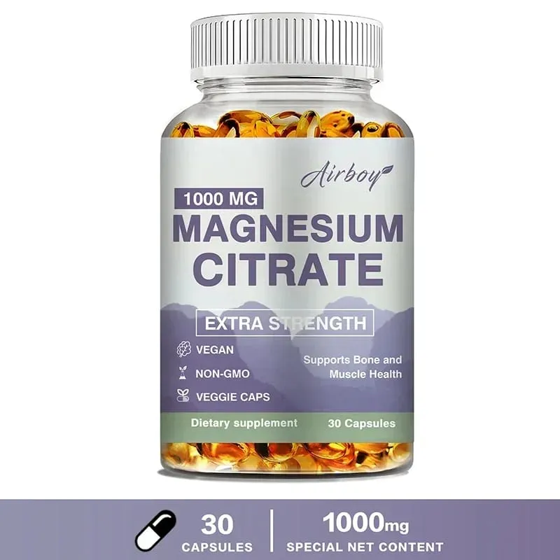 Magnesium Citrate - Supplement for Stress Relaxation Bone Sleep Heart Health Nerve Muscle & Metabolism