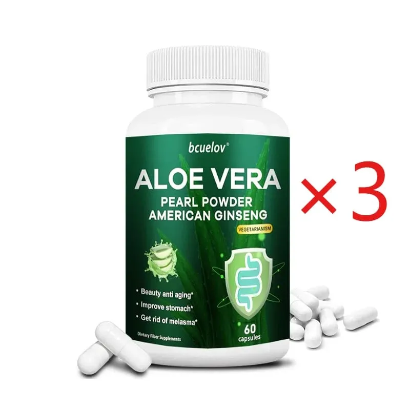 Cápsulas de extrato de Aloe Vera ajudam a aliviar a constipação, limpeza e desintoxicação do cólon e gerenciam o metabolismo do peso