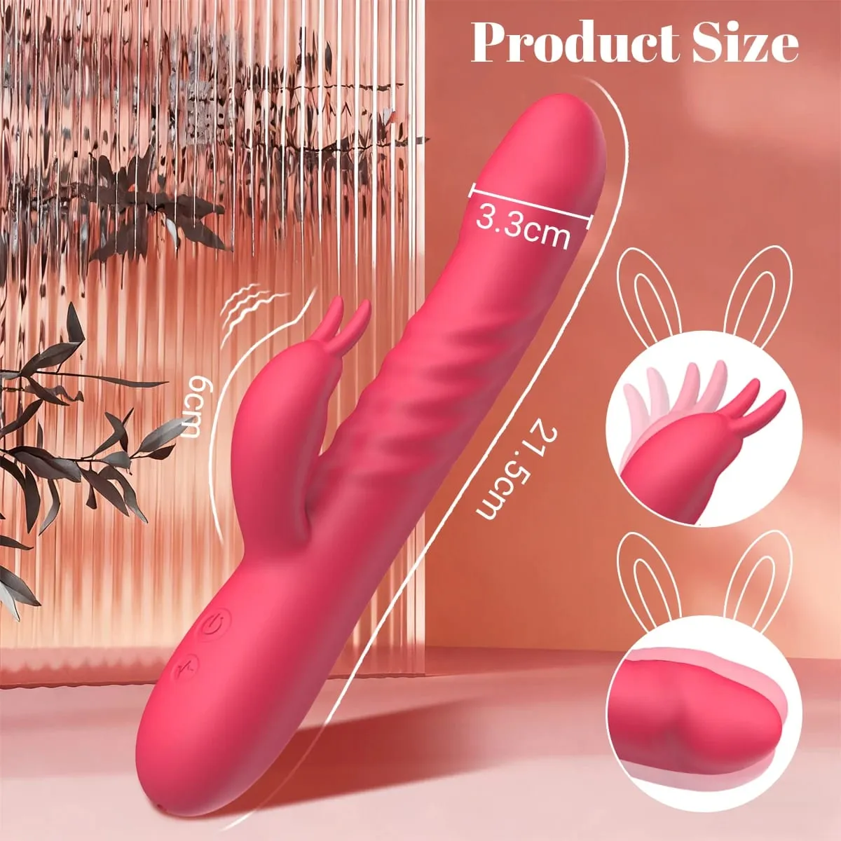 Vibrador coelho poderoso para mulheres, vibrador telescópico, ponto g, estimulador clitoriano de silicone, masturbador feminino, brinquedos sexuais — image 4