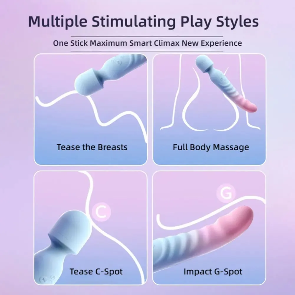 3‑in‑1 Silicone Vibrator Magic Wand Massager Multi Vibration Modes Clitoris G‑Spot Stimulator Female Vagina Massager Sex Toys