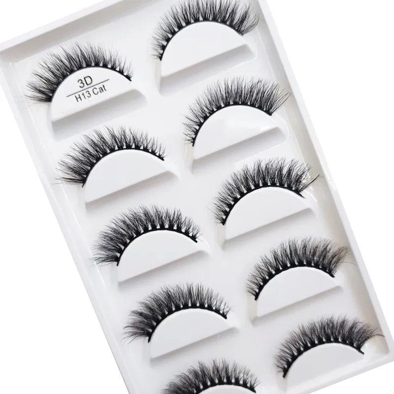 New 5 Pairs Natural 3D False Eyelashes Makeup Mink Eyelash Fake Eye Lashes Faux Cils Make Up Beauty Maquillaje Tools H13 Mini — image 4