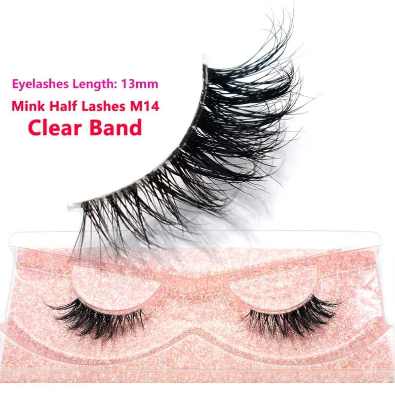 Half Eye Lashes Natural 3D Mink Short False Eyelashes Fluffy Wispy Cross Strip Fake Lashes Soft Half Eyelashes Extension Makeup — image 9