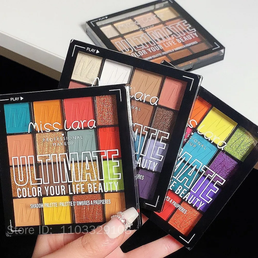 Paleta de sombra de olho arco-íris, 16 cores, verão, longa duração, à prova d'água, perolada, fosca, brilhante, sombra feminina, maquiagem de olhos de beleza