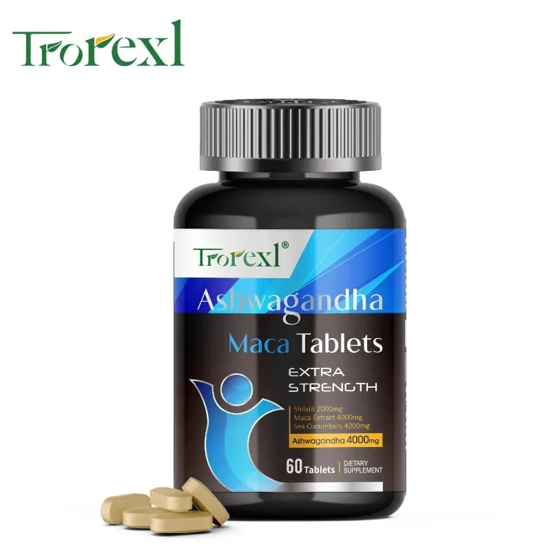 Ashwagandha Maca Tablets - Suplemento Masculino - Resistência para Homens