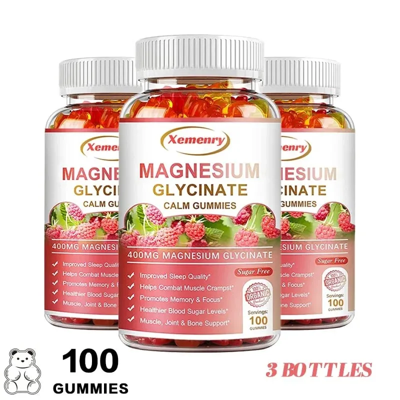 Magnesium Glycinate Gummies Calm Relieves Stress Support Sleep Support Memory Concentration & Muscle Spasms