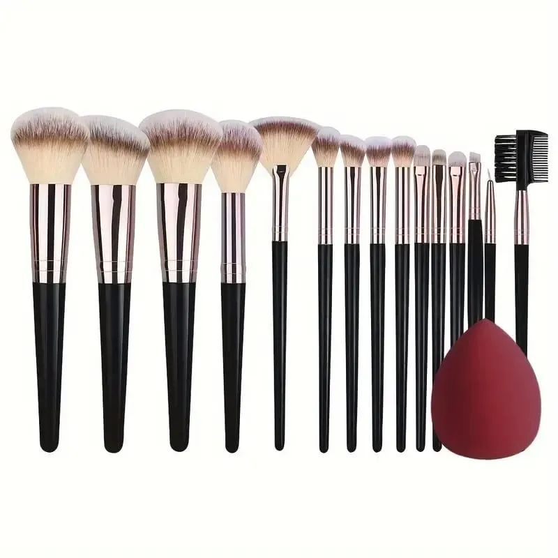 Profissional 3/20 pçs pincéis de maquiagem conjunto macio macio sombra fundação corretivo mistura blush escova kabuki feminino ferramenta de beleza