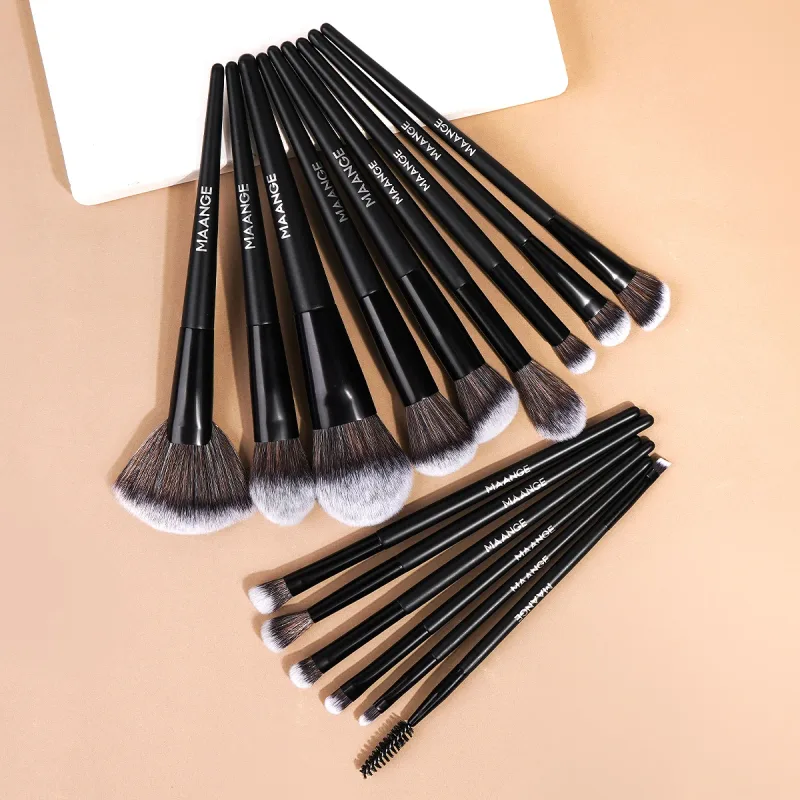 Pincéis de maquiagem 15 peças pincéis de rosto ultra macio base de cabelo corretivo blush sombra kabuki kit de pincéis de maquiagem ferramentas