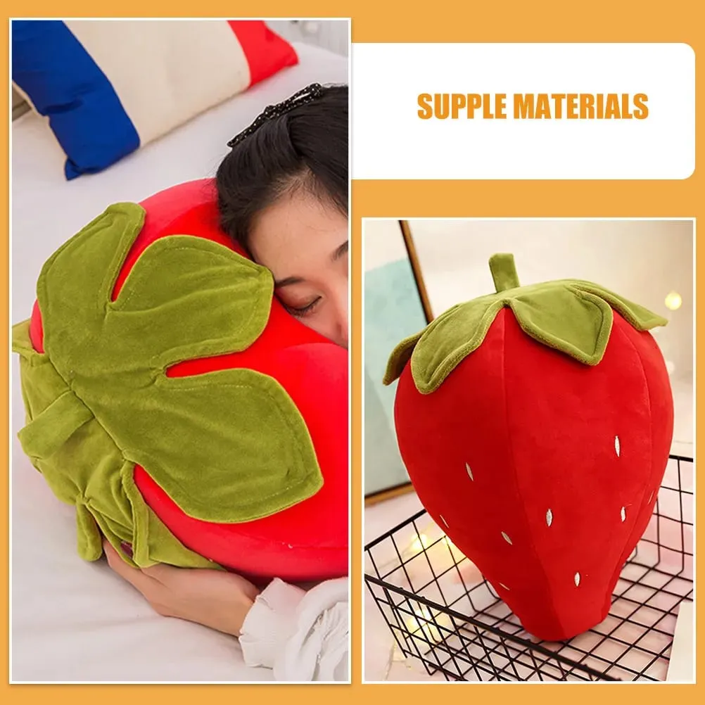 Almofada criativa de morango macio formato de frutas travesseiro bonito decoração de quarto confortável e flexível travesseiro decorativo de morango
