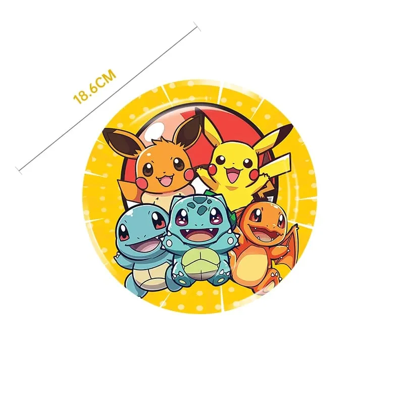 Pokemon festa de aniversário pratos descartáveis ​​pikachu tema toalha de mesa personagem balão decoração de aniversário chá de bebê suppli
