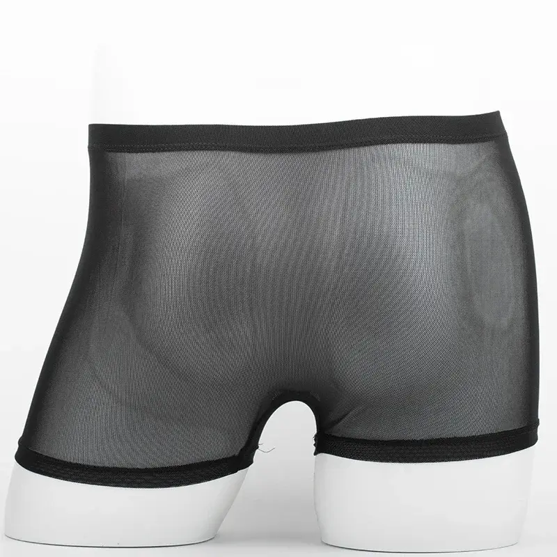 Men's Underwear Transparent Boxers Bulge Ice Silk See Through Underpants Sexy Briefs Low Waist Panties Lingerie Intimates 3256808377911341