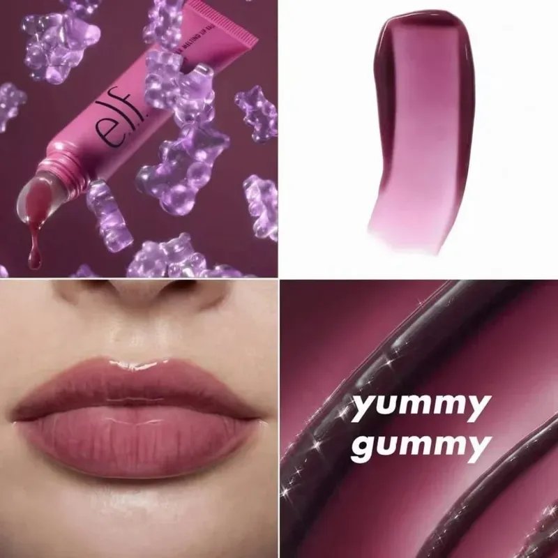 Novo elf brilho labial de 8 cores e blush em pó multicolorido, textura fina, leve, hidratante, nutritivo, bálsamo labial, cosméticos de cuidados