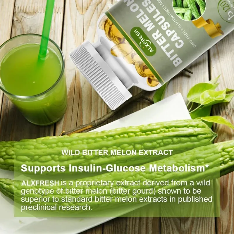 Alxfresh Extra Strength Bitter Melon 2500 mg 16:1 Tillägg Standardiserat och koncentrerat 100 % vegetariskt glutenfritt icke-GMO