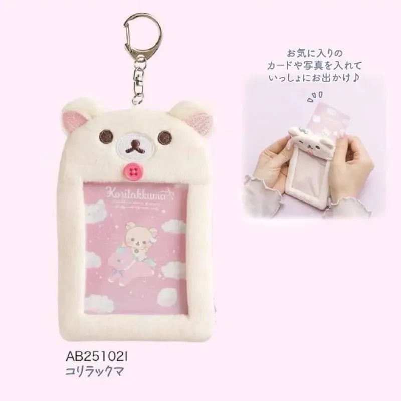 Rilakkuma Plushes ID Card Holder Keychains New Anime Relax Bear Passport Cover Key Ring School Bus Bank Cards Bags Pendants Gift