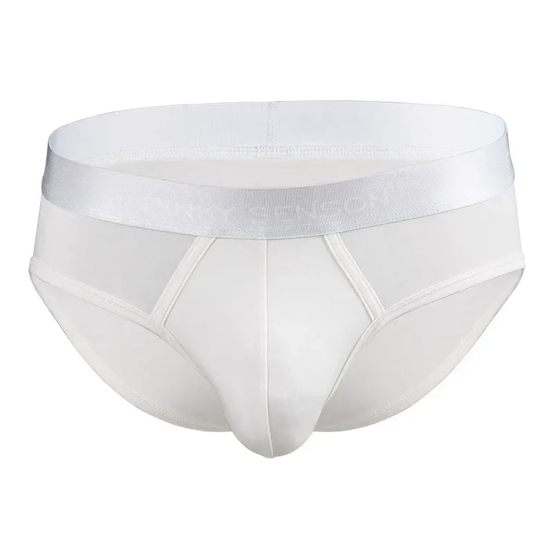 Roupa íntima masculina – Cuecas masculinas confortáveis ​​de linho de cor pura cintura sólida tamanho regular