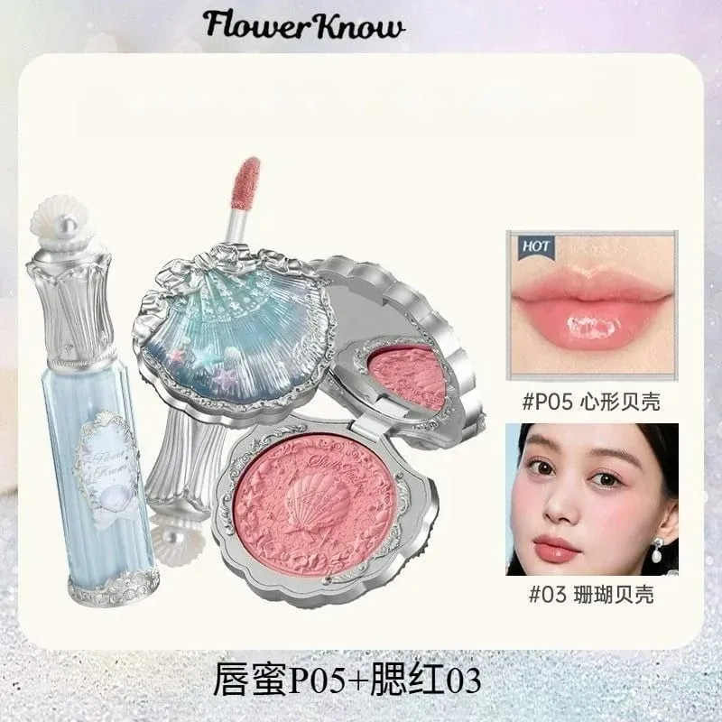 Flower Know Shells Jewel Collection Conjunto de maquiagem para presente sombra blush batom kit facial