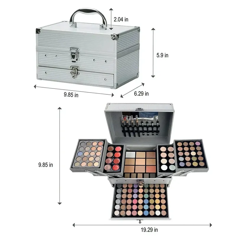 Conjunto de maquiagem caixa sombra lábio blush unha polonês sobrancelha lápis multi-funcional paleta natal casamento presentes de aniversário cosméticos