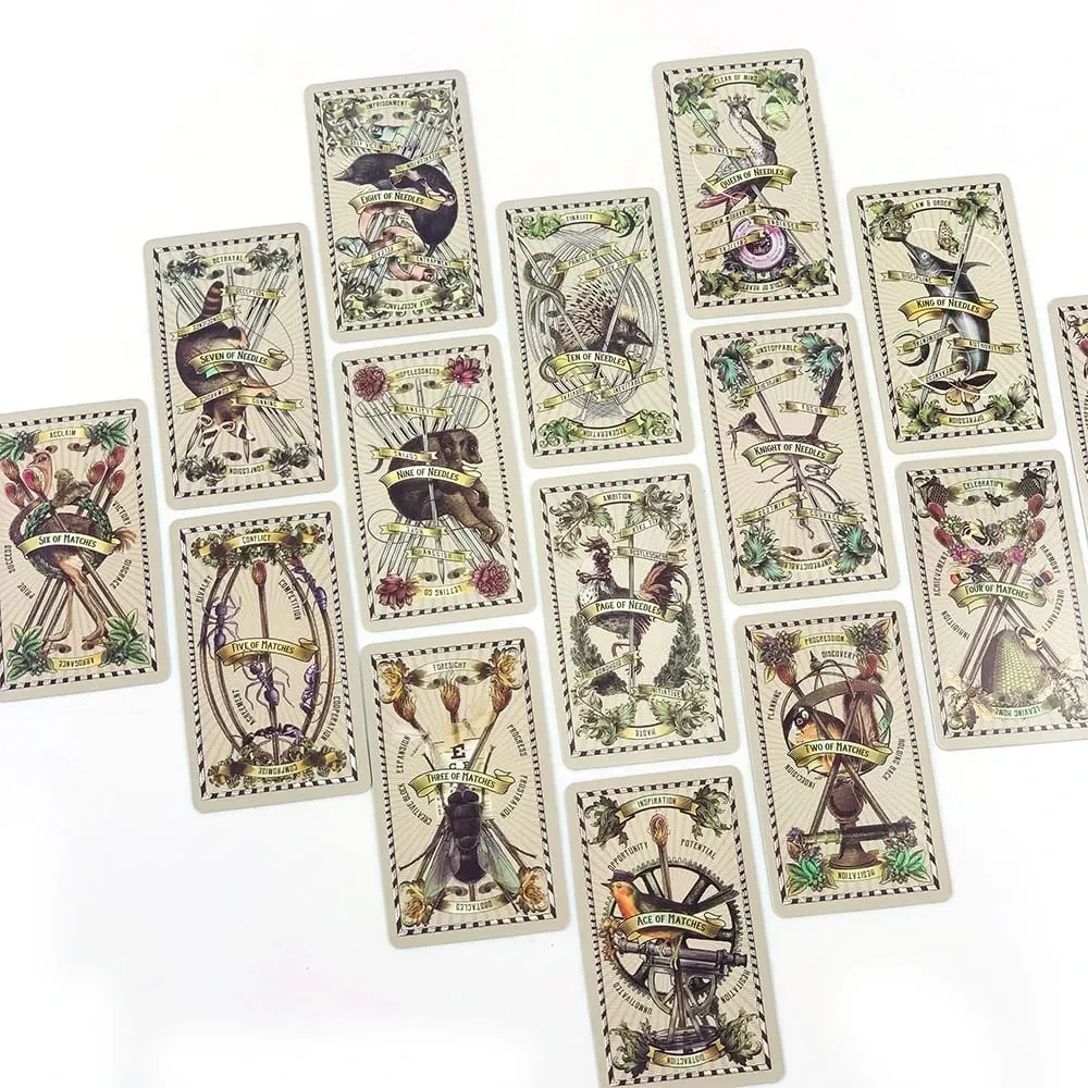 Cartas de tarô 5 cent, 78 peças, vintage, retrô, baralho de tarô, adivinhação, jogo de cartas para iniciantes, leitura de tarô