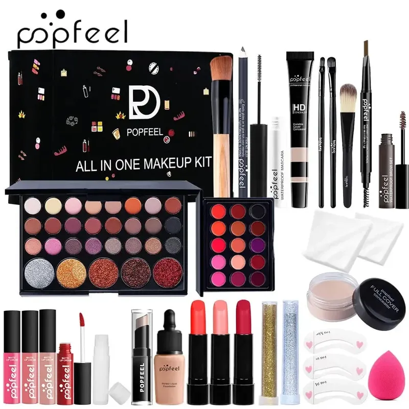 Professional Makeup Set Full Makeup Kit Eye Shadow Blush Foundation Face Powder Makeup Case Korean Cosmetic Christmas Gifts