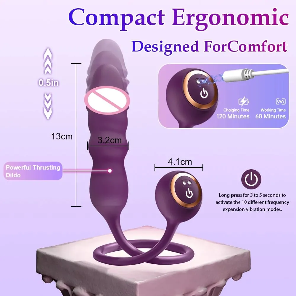 2 em 1 empurrando vibrador vibrador anal vaginal clitóris g-ponto estimulador controle remoto rápido orgam masturbador brinquedos sexuais para mulher