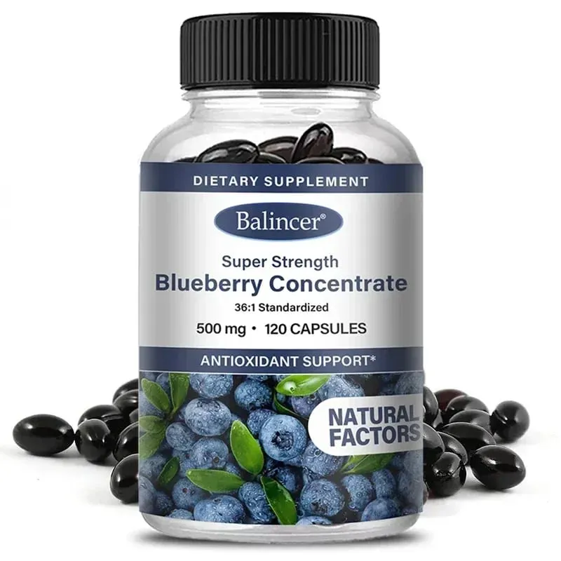 Super força concentrado de mirtilo 500 mg cápsulas 120 softgels vitaminas para a saúde dos olhos antioxidante suplemento de visão saudável