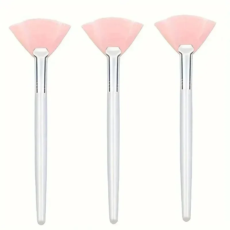 3/6/12 pçs pincéis faciais práticos forma de leque escova cabeça plana aplicador de máscara facial macio portátil escovas ferramentas cosméticas