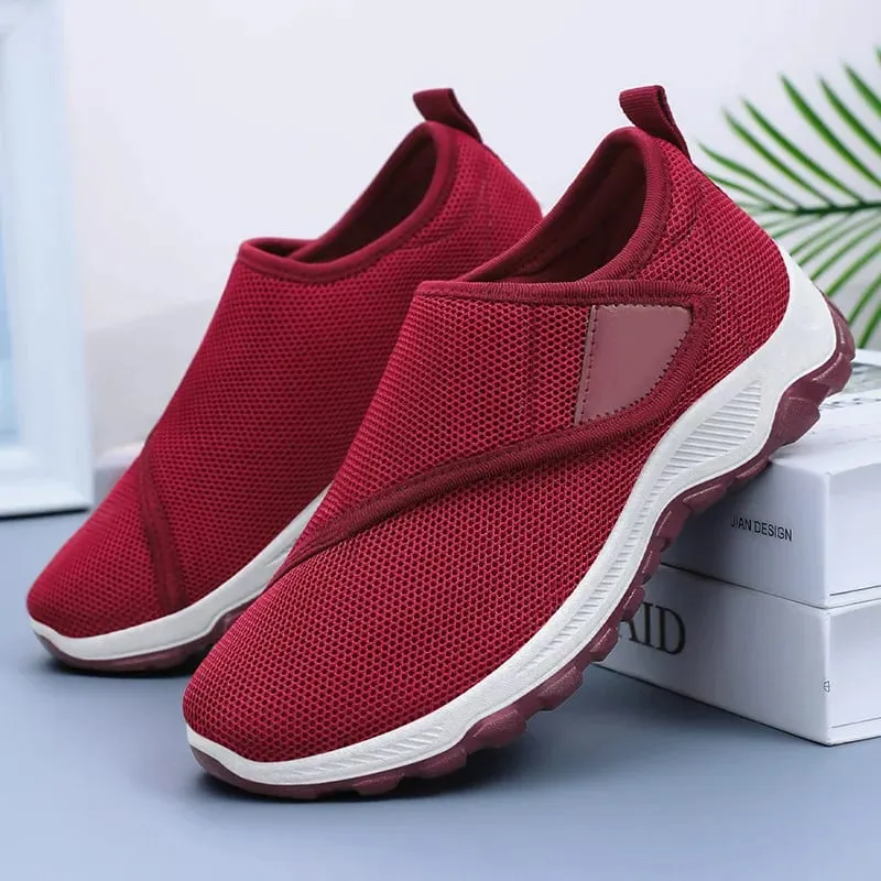 Tênis casuais masculinos macios e confortáveis ​​sapatos masculinos gancho-loop ajustável pés largos andando ao ar livre sapatos esportivos antiderrapantes