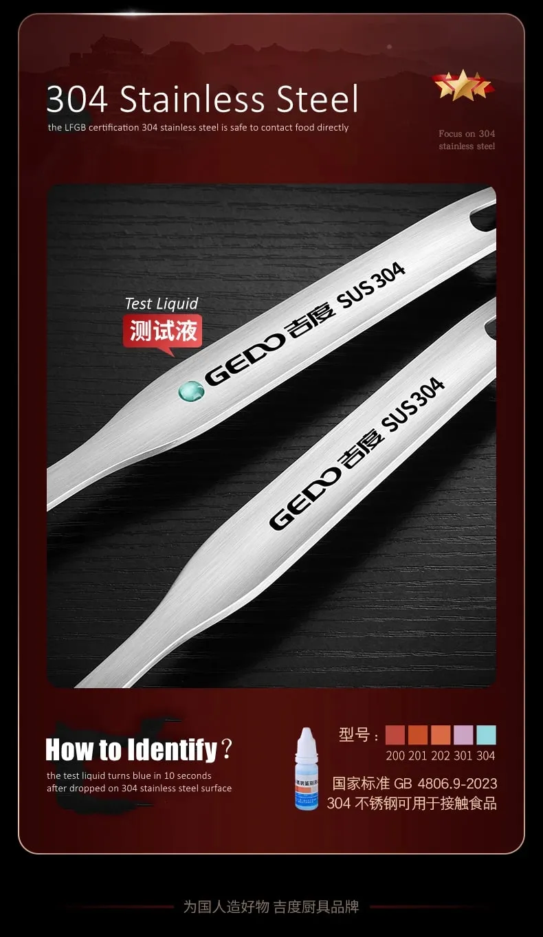 Certificação LFGB Coador e colher de sopa de aço inoxidável 304 puro 30,5 cm de comprimento Conjunto de concha e filtro resistente a quedas