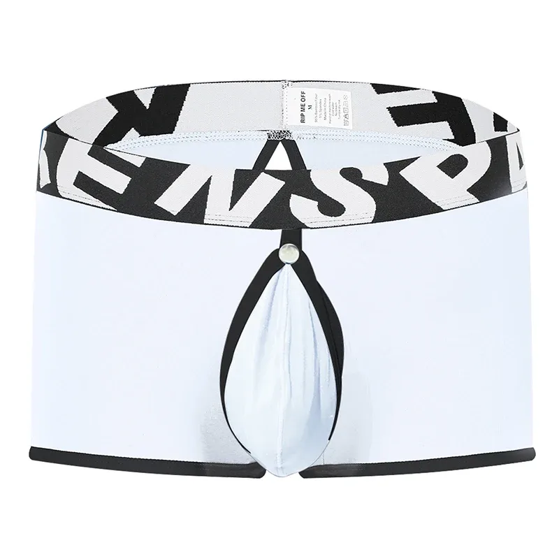 Mens Sexy Boxer Underwear Open Back Underpants Removable U Convex Pouch Panties Middle Waist Knickers