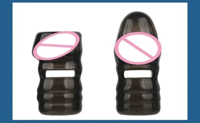 2 Pçs/set Manga Pênis Silicone Extensão Reutilizável Preservativo Atraso Ejaculação Ponto G Brinquedos Sexuais Anal Para Homens Sem Vibrador Sex Shop
