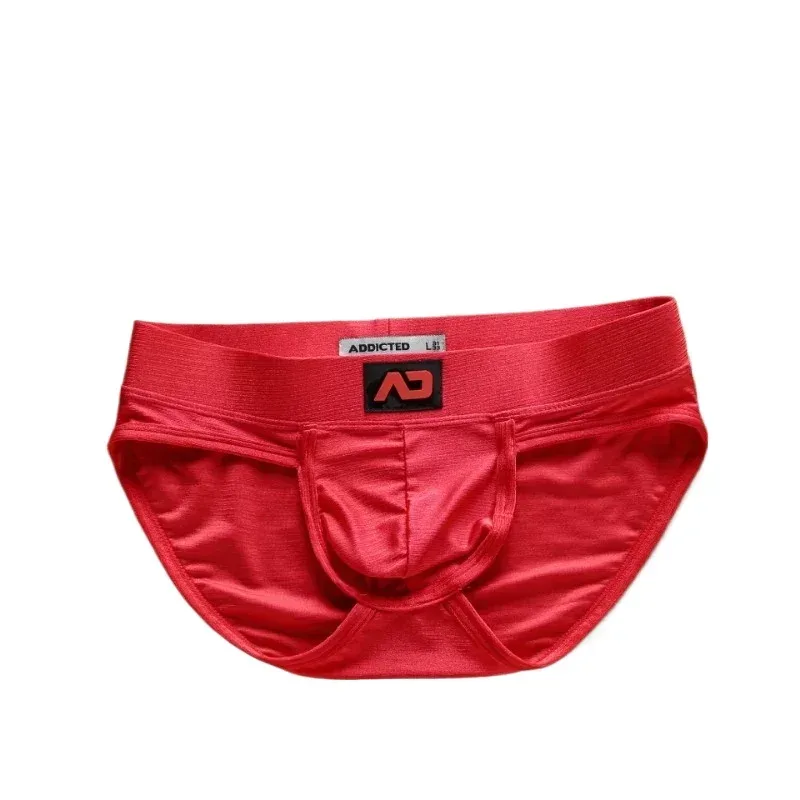 2025Simples, cor sólida, elegante, cuecas masculinas de cintura baixa em nylon escovado brilhantes AD3-M257