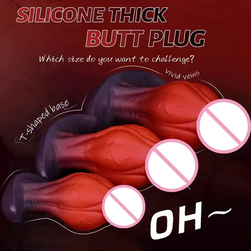 Vibrador realista grande nó wearable anal plug silicone líquido butt plug vaginal anal massagem de próstata brinquedos sexuais adultos para mulheres homens