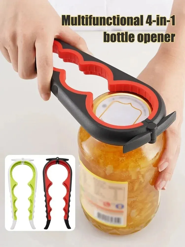 Abridor de latas multifuncional, quatro em um, abridor de garrafas de bebidas, twister, quatro posições, abridor de latas, tampa antiderrapante, twister — image 7